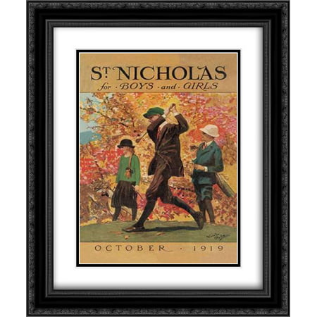 St. Nicholas for Boys and Girls, 1919 2x Matted 20x24 Black Ornate Framed Art Print by Price,