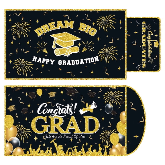 Large Graduation Envelope Money Holder Gifts with Bill Slots and Card Slots,14x8" Oversize Surprise Grad Cash Holder,Fun Money Gift Idea for High School College Graduates Class of 2026(Black)