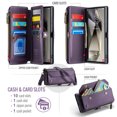 thumbnail image 2 of for Samsung Galaxy S25 Edge Rugged Case, Classic PU Leather Shoulder Strap Wrist Strap Zipper Pocket RFID Blocking Wireless Charging Kickstand Case Cover for Samsung Galaxy S25 Edge, Purple, 2 of 10