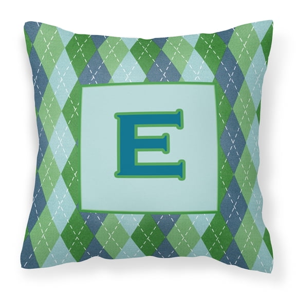 Carolines Treasures CJ1020-EPW1414 Monogram - Initial E Blue Argoyle Decorative Canvas Fabric Pillow CJ1020 14Hx14W