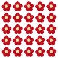 thumbnail image 1 of Uxcell 20-Pack Parches de Flores para Coser, Flores de Ganchillo Hechas a Mano de 1.6 Pulgadas para Ropa DIY [Rojo y Amarillo], 1 of 1