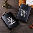 thumbnail image 4 of 8 Oz Stainless Steel Pocket Hip Flask, Leak Proof Funny Letter Print for Men, Alcohol Whiskey Gift, 4 of 8
