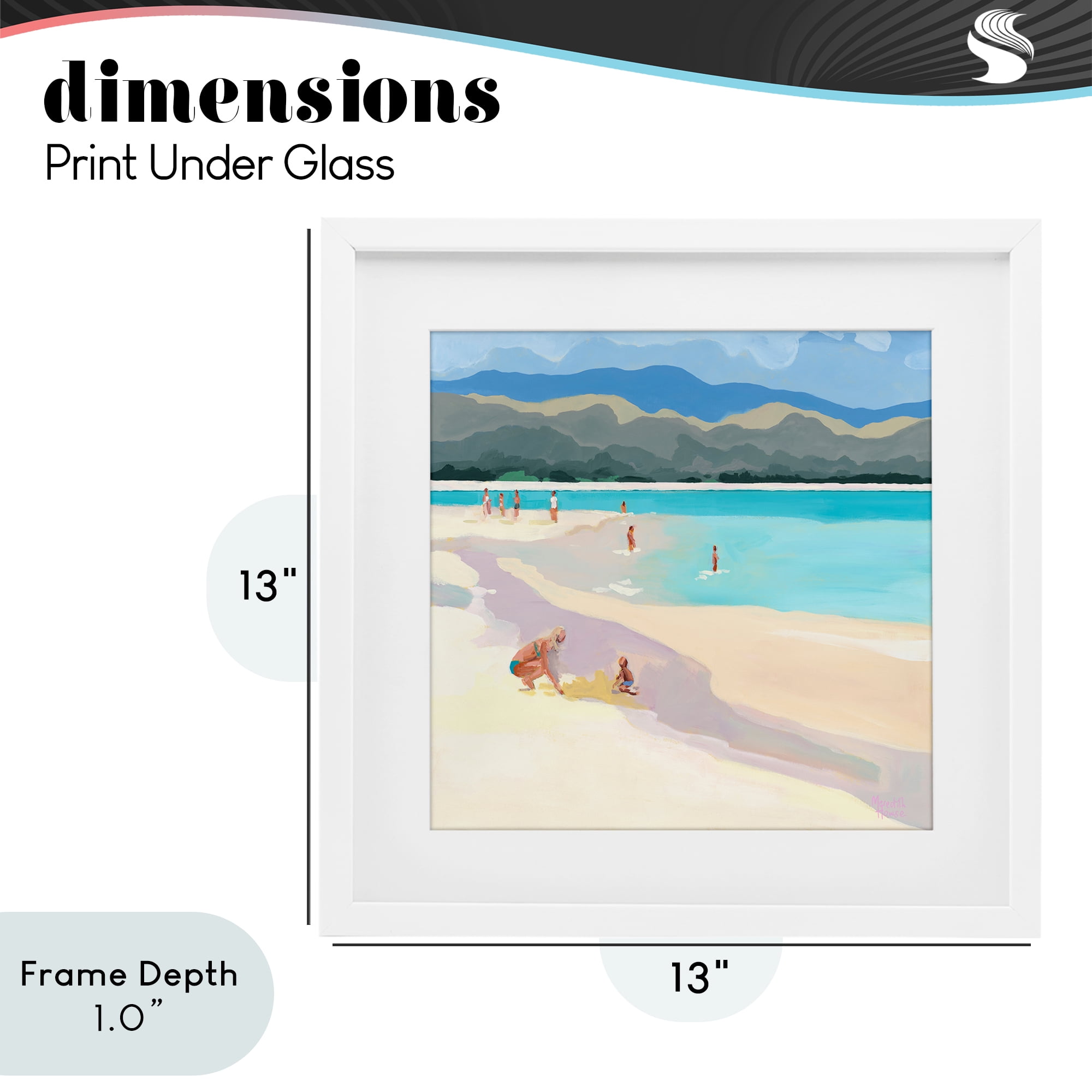 Stupell Industries Mother & Child Beach Scene White Framed Print Under Glass, design by Meredith Howse