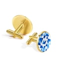 thumbnail image 3 of Flag of Israel Elegant Stainless Steel Cufflinks Set for Formal Attire, Made with Silver Jewelry for Any Occasion, 3 of 6