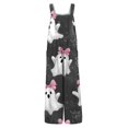thumbnail image 5 of Stralyhd Midsummer Gather Casual Rompers Halloween Holiday Square Neck Jumpsuit Night Club Jumpsuits with Pockets Halloween Pumpkin Print Long Pants Dark Gray L, 5 of 5