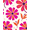 Pink, Pattern 2, variant on ODIKA 4'x6' Machine Washable Non-Slip Area Rug, Tropical Bloom with Interlocking Palm Leaves and Exotic Flowers High Traffic Rug, Orange, 361586