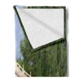 thumbnail image 2 of Willow Tree Soft Flannel Fleece Throw Blanket, Scenery Forest Park View with Arch Bridge over the River Calming Photo Image, Cozy Plush for Indoor and Outdoor Use, 50" x 70", Multicolor, by Ambesonne, 2 of 5