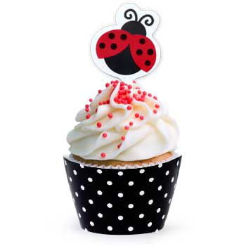 Ladybug Party Cupcake Wraps With Picks Party Supplies Walmart Com