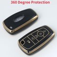 thumbnail image 3 of Key Fob Cover Compatible with Ford Fusion Mustang F-150 Explorer 2013-2017 5 Button TPU Keychain Case Holder Protector,Model-a(black), 3 of 4