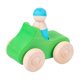 thumbnail image 3 of Juguete de coche de madera Montessori con muñeco de clavija para bebé, vehículo de madera arcoíris. coche verde, 3 of 9