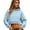 Light Blue, variant on Crop Sweatshirts Womens Plain Hoodies Long Sleeve Tops Pullover/Full-zip Jacket Plus Size Cropped Hooded Shirt (XL, Light Blue)