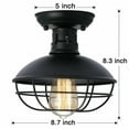 thumbnail image 2 of TFCFL Retro Industrial Metal Cage Ceiling Light Vintage Semi Flush Mount Pendant Lamp Fixture, 2 of 7