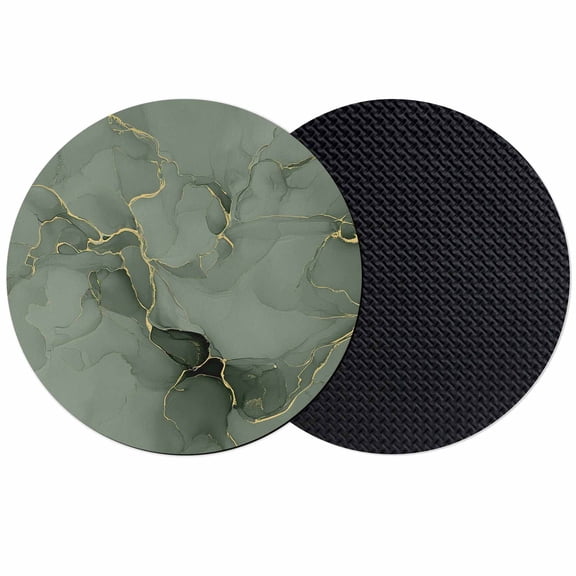 Sage Green Marble Coasters Set of 2, Soft Absorbent Coasters for Drinks, Modern Abstract Art Ink Painting Non-Slip Cup Coaster Mat with Rubber Bottom for Home Kitchen Desk Coffee Bar Table Decor 4"