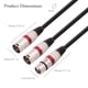 thumbnail image 4 of Cable XLR de 3 pines, 50 cm, XLR hembra a macho, cable de micrófono, reducción de ruido (azul), 4 of 8