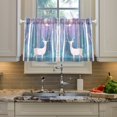 thumbnail image 2 of Yayeee Kitchen Curtains Tier Pair Light Filtering 27"x36" Rod Pocket Short Cafe Window Panel, Purple Night Deer, 2 of 7