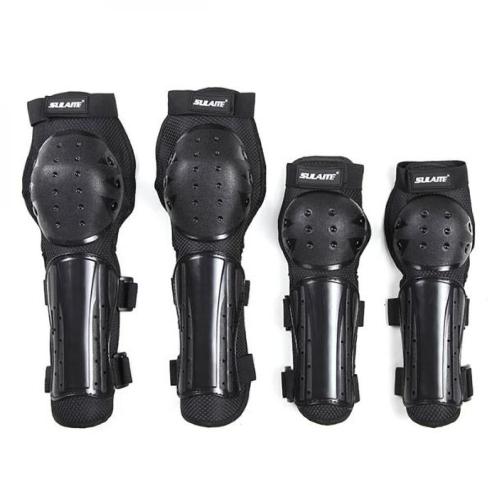 PRAETER Clearance 4Pcs Knee Pads Adjustable Motorcycle Shin Btrace Adult Dirt Bike Shin Guards Collision Avoidance Elbow Armor