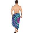 thumbnail image 4 of HAPPY BAY Men's Standard Casual Sarong Long Pareo Beach Wrap One Size Navy Blue-R655 Summer Vacation Aloha, 4 of 5