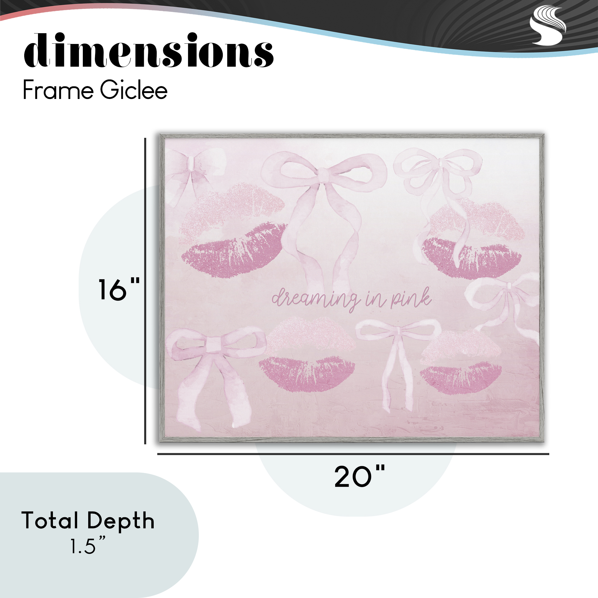 Dreaming In Pink Gray Framed Giclee Art, design by Kim Allen