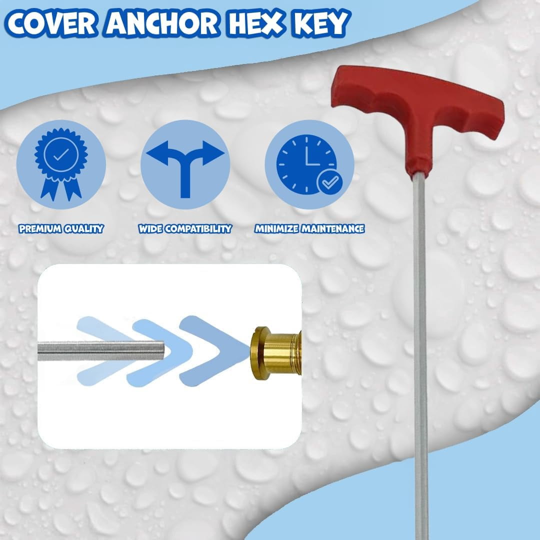 Poolzilla 2 Pack 24" Hex Key For Pool Anchors, Easily Raise and Lower Anchors- Extra Long