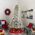 thumbnail image 4 of Nearly Natural 9ft. Flocked Livingston Fir Artificial Christmas Tree with Pine Cones and 650 Clear Warm LED Lights, 4 of 7