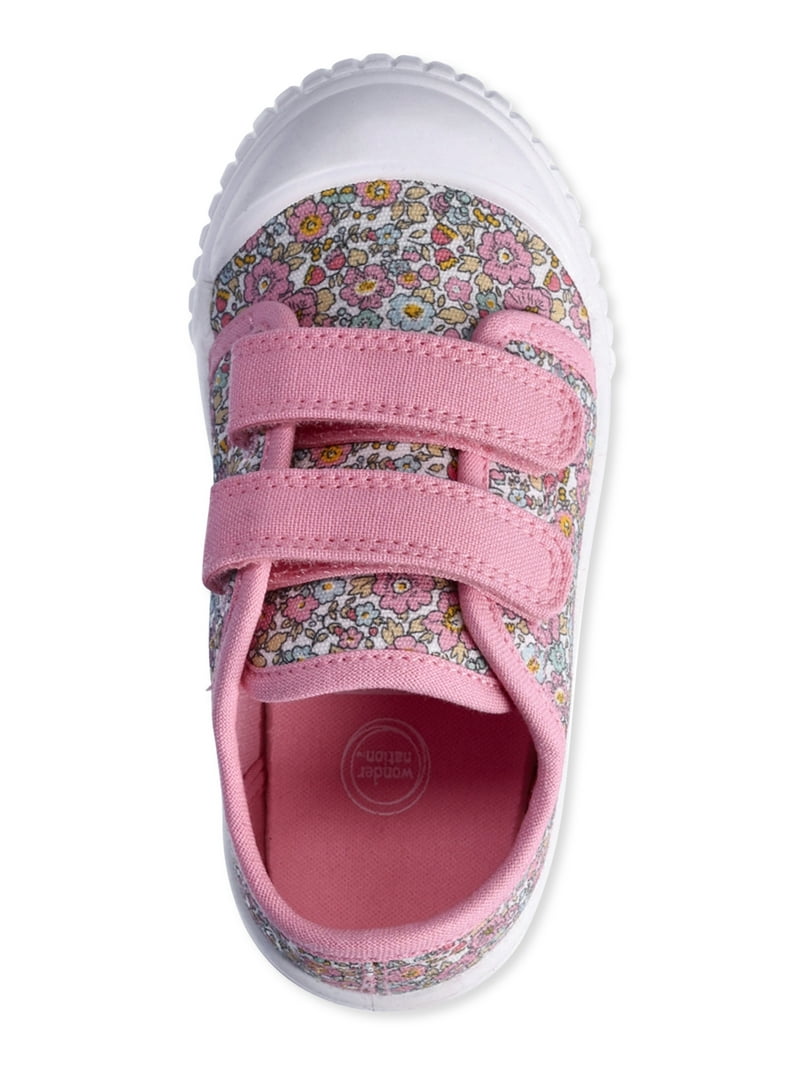 Wonder Nation Baby Girl Two-Strap Bump Toe Sneakers for Toddler