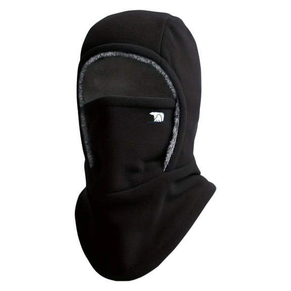 BYXAS Ski Mask for Women Men, Sherpa Hood Ski Mask, Winter Balaclava Windproof Hooded Scarf Cold Weather Hat Neck Warmer (Black)