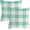 Aqua White, variant on Rustic Aqua and White Buffalo Check Plaid Throw Pillows Farmhouse Decorative Throw Pillow Case Indoor Outdoor Cushion Cover Line Pillowcase for Couch Living Room Bedroom 18 x 18 Inch Set of 2