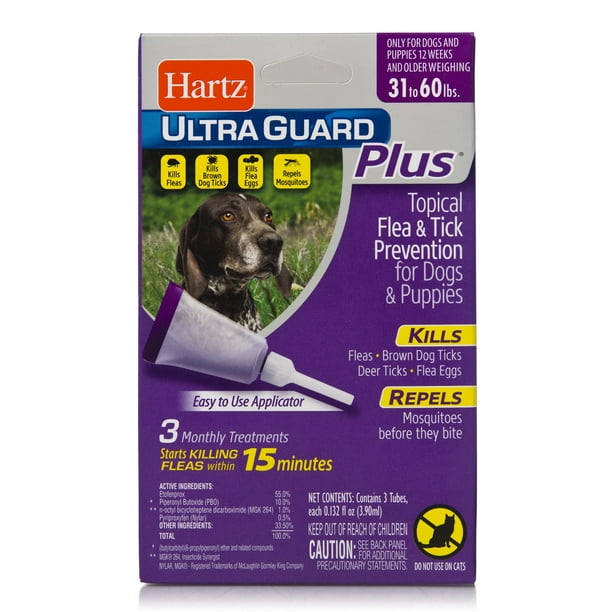 Hartz UltraGuard Plus Flea and Tick Drops for Large Dogs, 3 Monthly