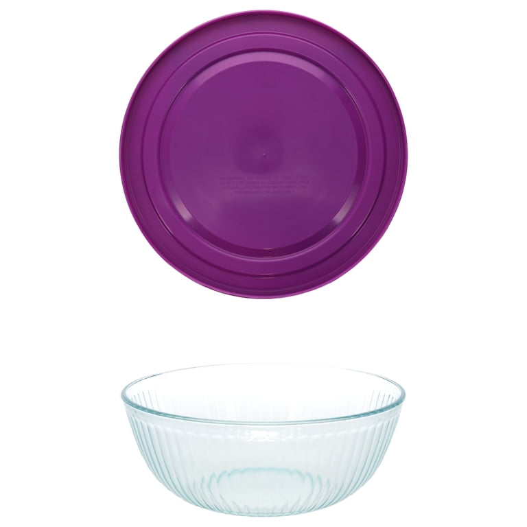 Pyrex (1) 7404 4.5qt Sculpted Glass Mixing Bowl and (1) 7404-PC