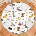 thumbnail image 2 of Cartoon Dachshund Round Fitted Tablecloth with Elastic Edge,Dining Table Cover Waterproof,Outdoor Round Tablecloth for Camping,Dining,Indoor and Outdoor, 2 of 7