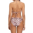 thumbnail image 6 of Sociala Women Halter Top Swimsuit Sets String Bikini Bottoms Leopard Two Piece Swimwear, 6 of 6
