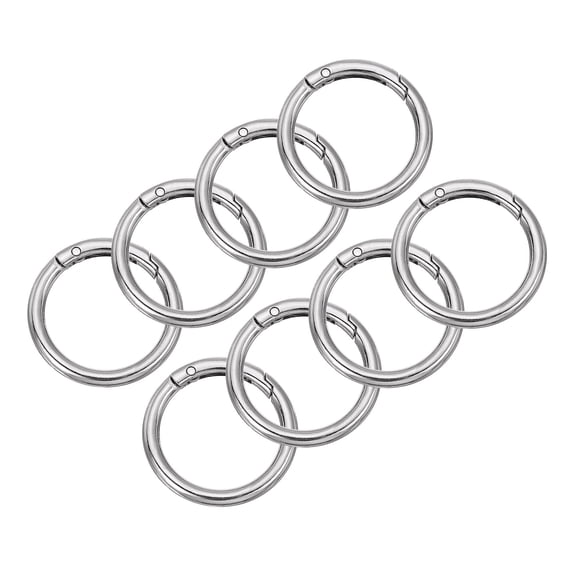 Uxcell Anneaux Ronds à Ressort en O, 8 Pcs Pinces à Pression de 1,5 Po OD avec Boucle à Gâchette pour Sacs, Sacs à Main, Porte-Clés, Ton Argent