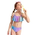 thumbnail image 1 of MIASHUI Girls 2-Piece Swimsuit Summer Ruffle Top and Shorts Beach Pool Clothes,Purple,6-7 Years, 1 of 6