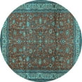 thumbnail image 1 of Ahgly Company Indoor Round Persian Light Blue Traditional Area Rugs, 7' Round, 1 of 4