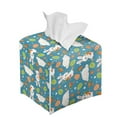 thumbnail image 6 of ZUXONGSY Easter Rabbit Square Tissue Box Cover 2 Pack PU Leather Tissue Cube Box Cover Waterproof Tissue Cover Easy to Install Leather Tissue Box Cover Easter Home Decoration, 6 of 7