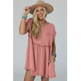 thumbnail image 6 of Women's Dusty Pink Corded Knit Frilled Swing Mini Dress with Pockets | [ZhiHiMeRi] | (US 12-14)L, 6 of 12