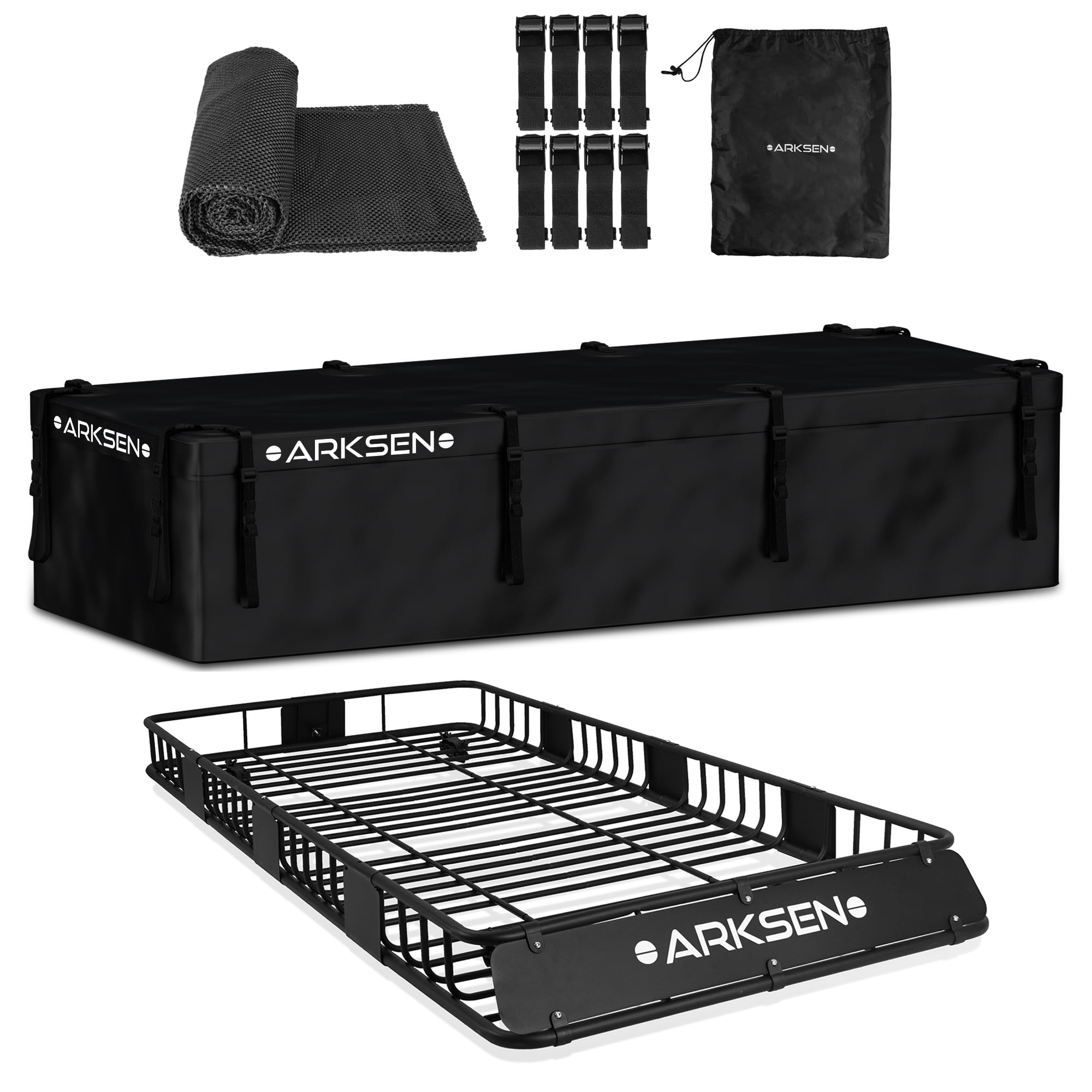 DEXSO 64"x39" Universal Roof Rack Basket - 200 Lbs Capacity, With Wind Deflector