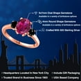 thumbnail image 2 of Gem Stone King 18K Rose Gold Plated Silver Red Created Ruby and Black Diamond Engagement Ring for Women | 2.54 Cttw | Oval 9X7MM | Gemstone July Birthstone | Size 9, 2 of 6