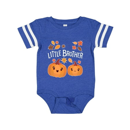 

Inktastic Little Brother Pumpkins with Fall Leaves Gift Baby Boy Bodysuit