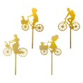 thumbnail image 4 of 4 piezas de accesorios de jardín, estatua de silueta de ciclismo para micropaisaje de jardín Amarillo, 4 of 9