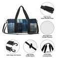 thumbnail image 5 of Japuie Indigo Patchwork Quilt Print Travel Duffle Bag,Gym Bag,Weekender Bag,Compartment Overnight Bag for Men Women,Carry On Weekender Bag for Airplane,Hospital Bags for Labor and Delivery, 5 of 6