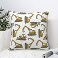 thumbnail image 6 of Rateoe Funny Excavator Pattern Throw Pillow Cover Premium Pillow Stuffer Sham Square for Decorative Cushion Bed Couch Sofa(Pillow insert not included), 6 of 8