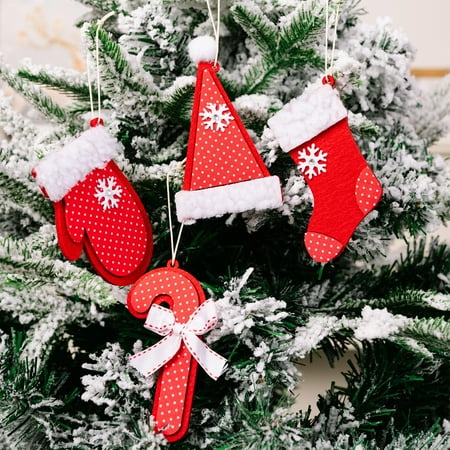 

Ayyufe 3Pcs Christmas Pendant Fade Resistant Bright Color Eye-catching Fine Workmanship Eco-friendly Decorative Accessory Christmas Tree Topper Hat for Festival