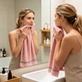 thumbnail image 3 of Kyusrd Cotton Hand Towels for Bathroom Gym,Dormitory essentials,Soft Absorbent Hand Towels for Face Spa Bath Gym Kitchen,Pink,32x72cm, 3 of 6