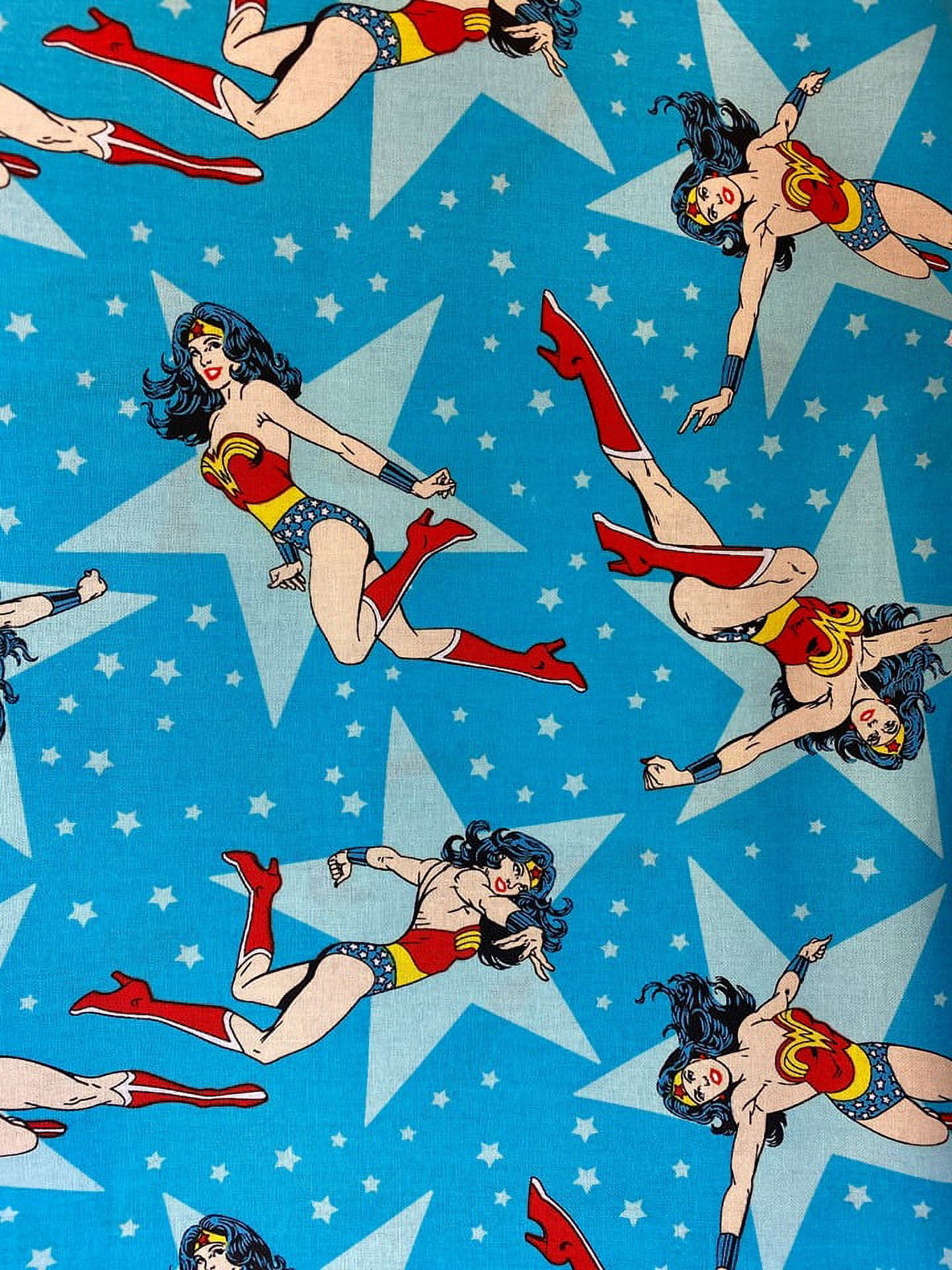 Eugene Textiles Premium Crafted Licensed Wonder Women 100% quilting Cotton 18" x 21" Precut Fat Quarter Multi color