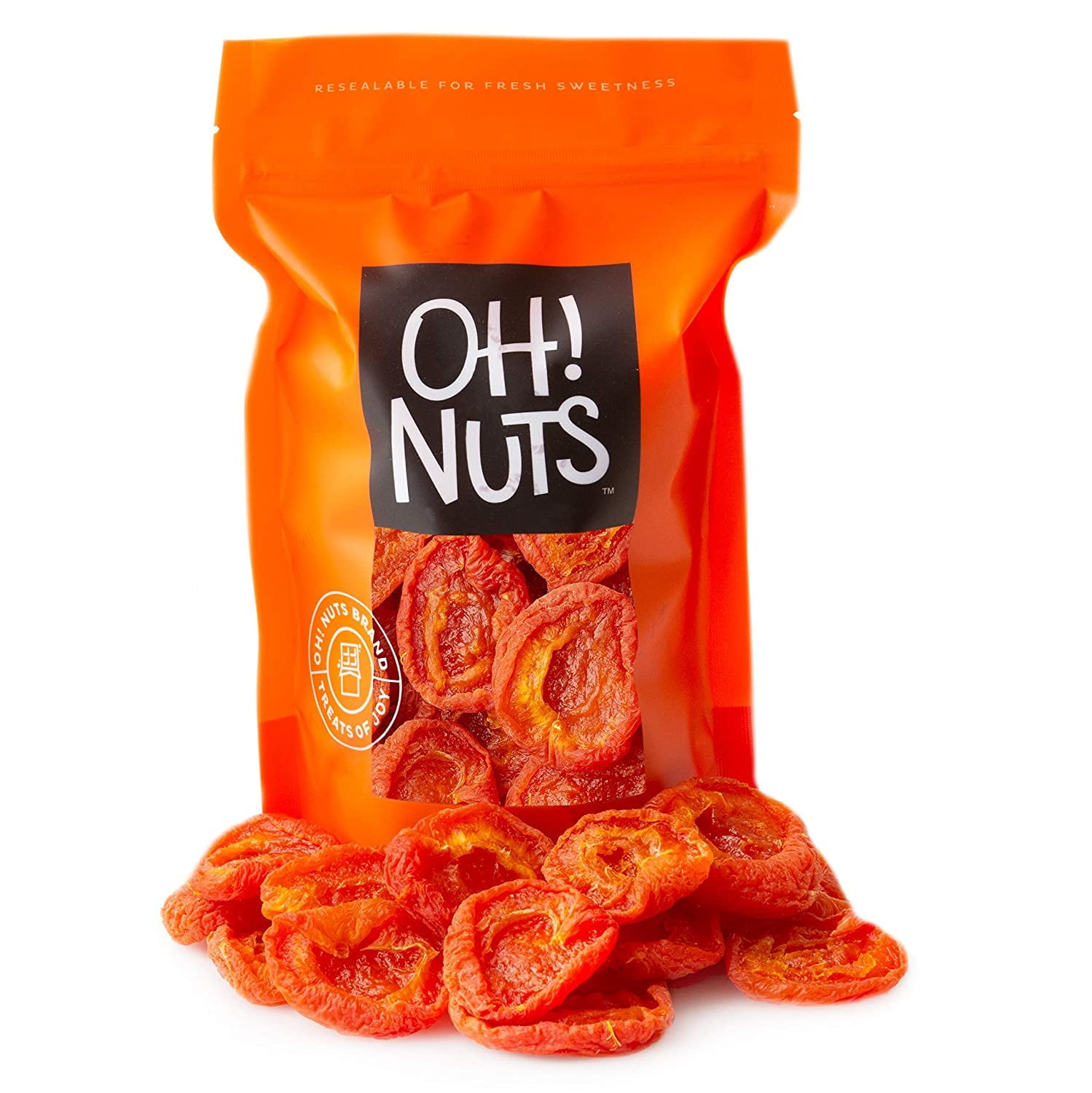 Oh! Nuts Dried California Apricots 1 LB Bulk Fresh Dehydrated