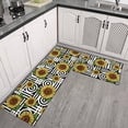 thumbnail image 2 of Sunflower Kitchen Rugs and Mats 2 Piece Set Non-Skid Washable Rubber Kitchen Rug Runner Floor Mat Sunflower Decor Black and White, 2 of 5
