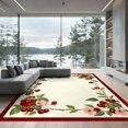 thumbnail image 2 of ODIKA 8'x10' Ultra-Soft Area Rug, Cherries Cherry Door Botanical Scattered Fruit Flowers Clusters None Washable, Bare feet friendly, Silk-Touch for Bedroom, Under Sectional, 2 of 7