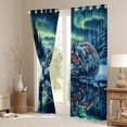 thumbnail image 3 of Manfei Gray Wolf Blackout Curtains,Icy Woodland Pattern Curtains Pack of 2 (42x84 Each), 3 of 7