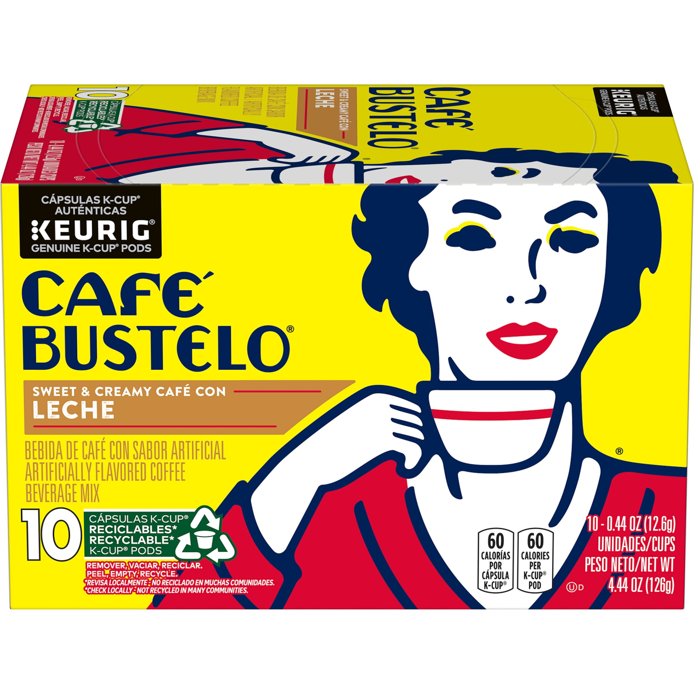 (60 Count) Cafe Bustelo Cafe con Leche Sweet & Creamy, K-Cup Coffee Pods